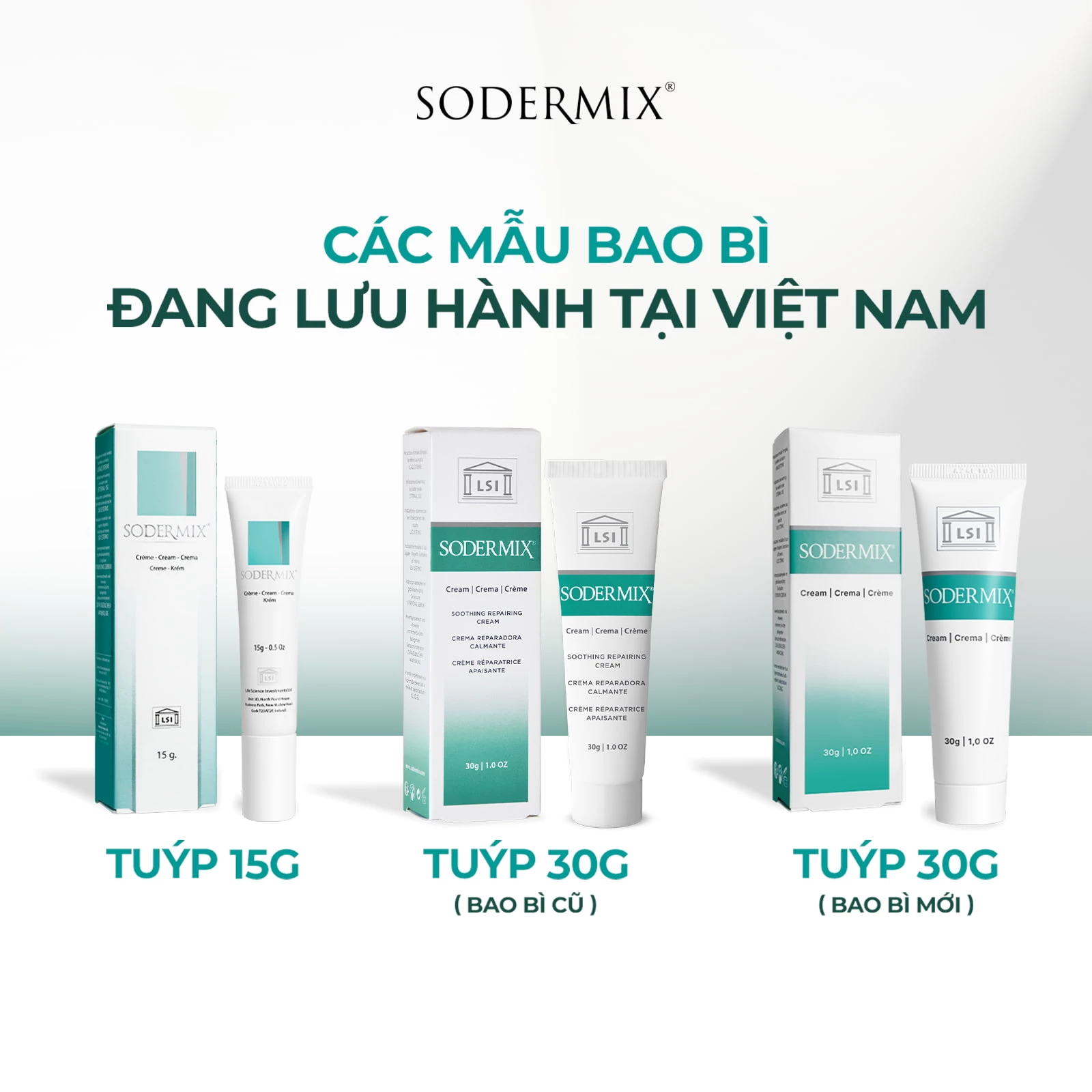 [THÔNG BÁO] Kem bôi SODERMIX lưu hành 03 mẫu bao bì sản phẩm trên thị trường